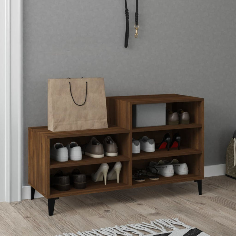 vidaXL barna tölgyszínű szerelt fa cipősszekrény 102x36x60 cm