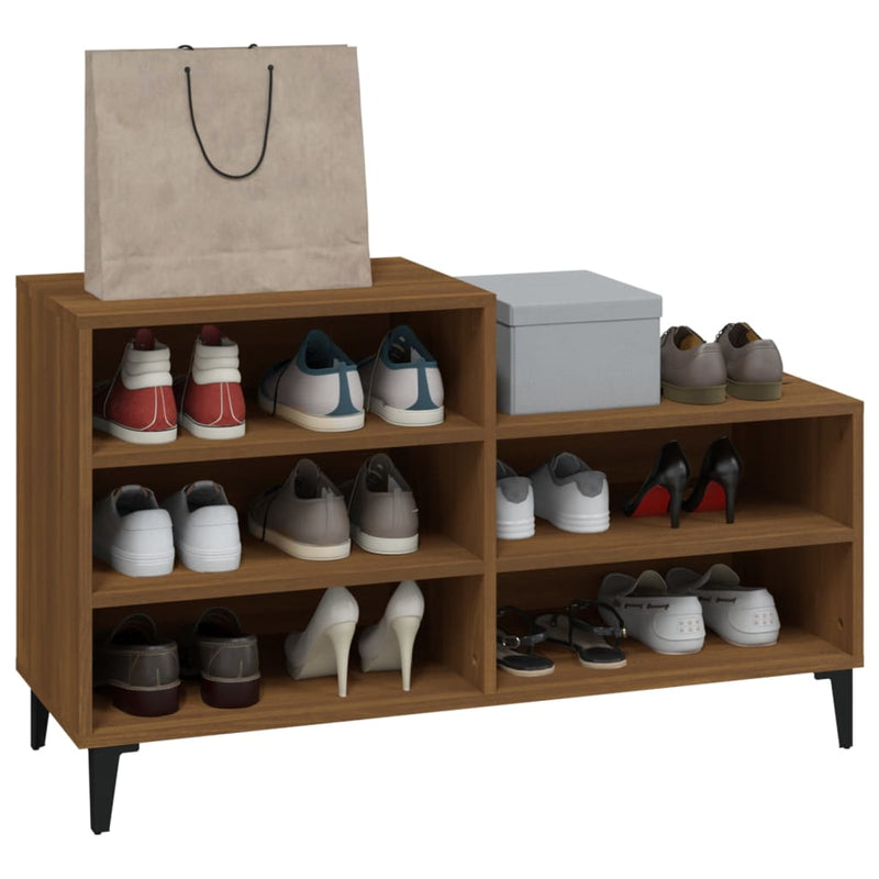 vidaXL barna tölgyszínű szerelt fa cipősszekrény 102x36x60 cm
