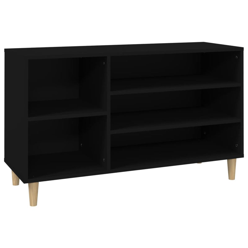 vidaXL fekete szerelt fa cipősszekrény 102x36x60 cm