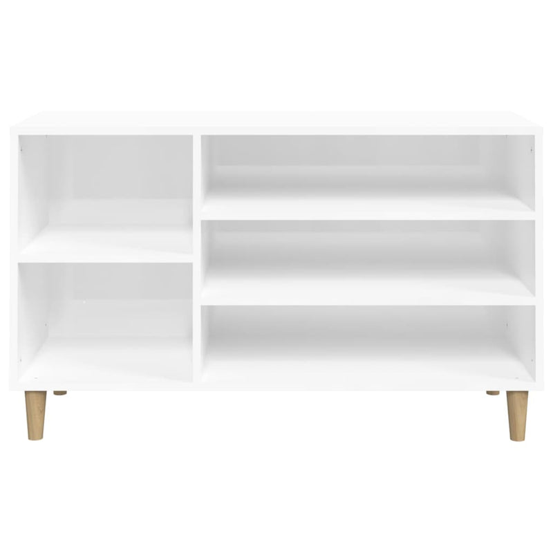vidaXL magasfényű fehér szerelt fa cipősszekrény 102x36x60 cm