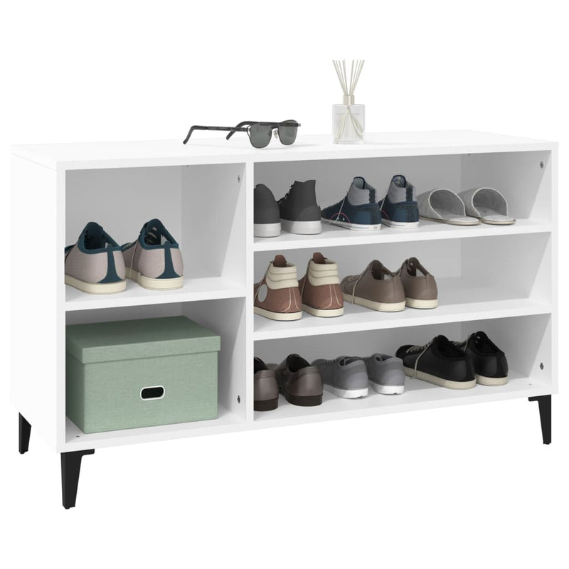vidaXL fehér szerelt fa cipősszekrény 102x36x60 cm