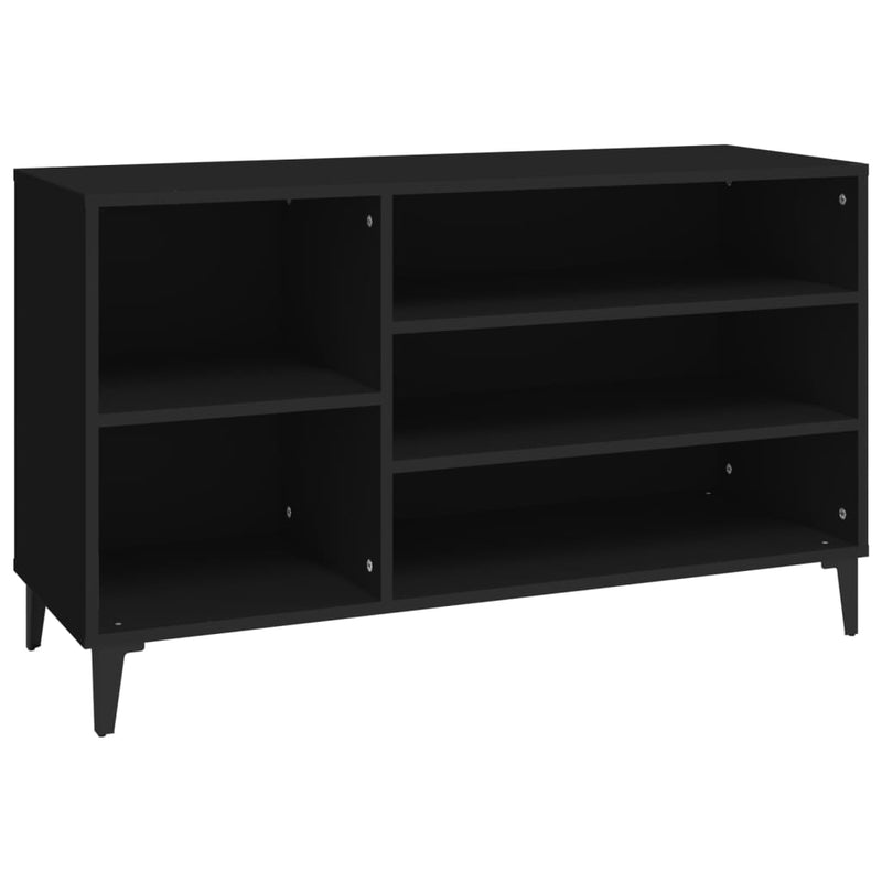 vidaXL fekete szerelt fa cipősszekrény 102x36x60 cm