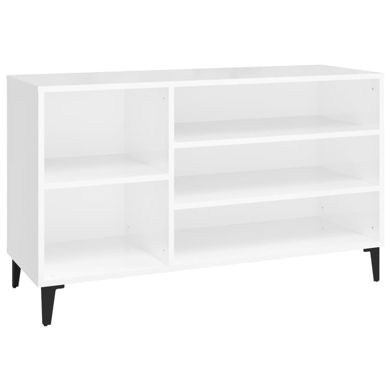 vidaXL magasfényű fehér szerelt fa cipősszekrény 102x36x60 cm