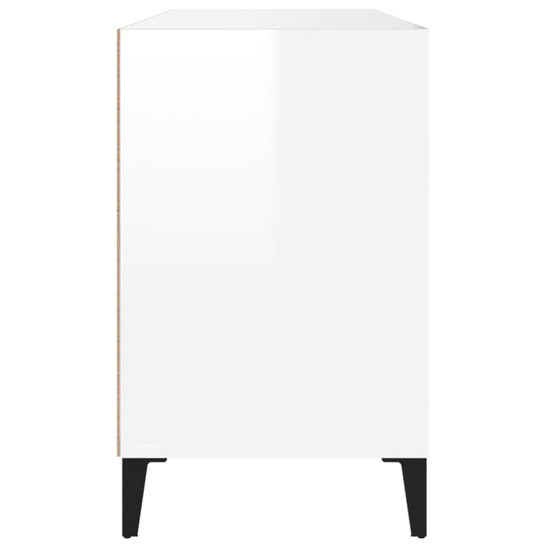 vidaXL magasfényű fehér szerelt fa cipősszekrény 102x36x60 cm