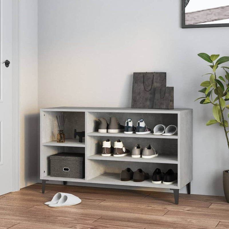 vidaXL betonszürke szerelt fa cipőszekrény 102x36x60 cm