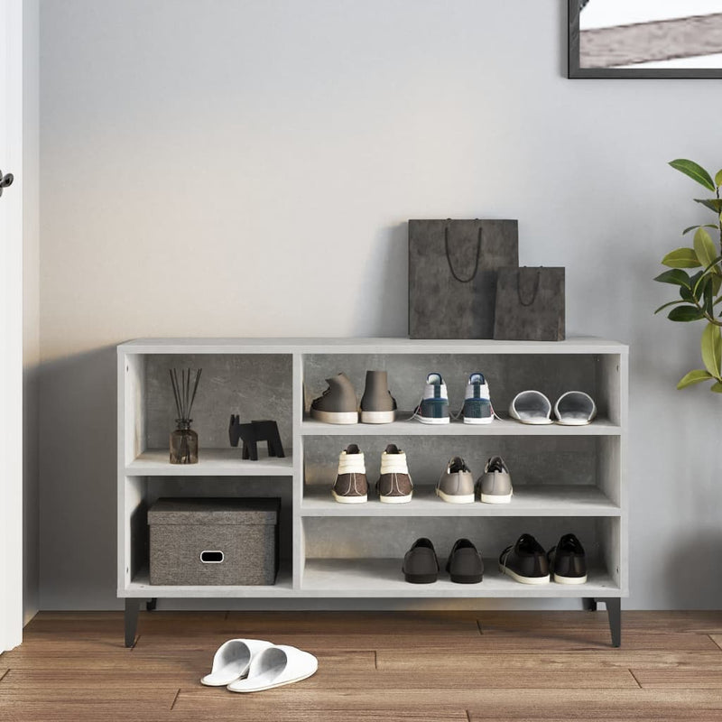 vidaXL betonszürke szerelt fa cipőszekrény 102x36x60 cm