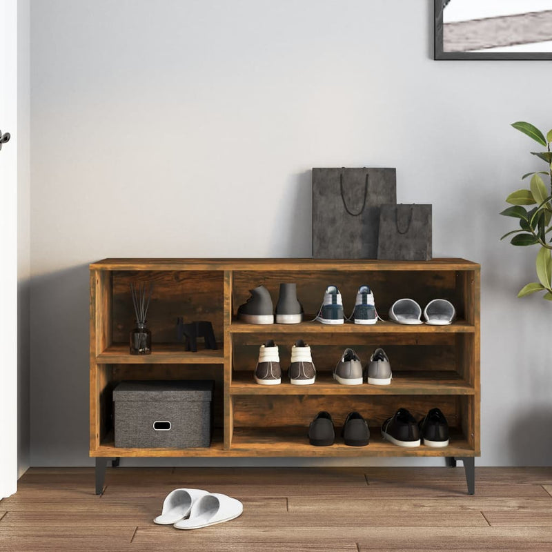 vidaXL füstös tölgy színű szerelt fa cipősszekrény 102 x 36 x 60 cm
