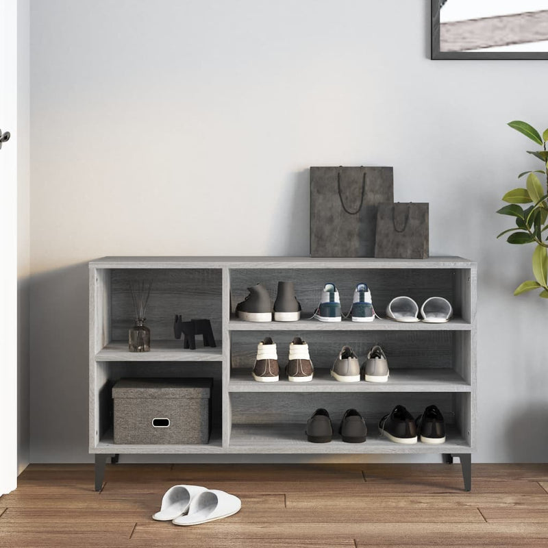 vidaXL szürke sonoma színű szerelt fa cipősszekrény 102x36x60 cm