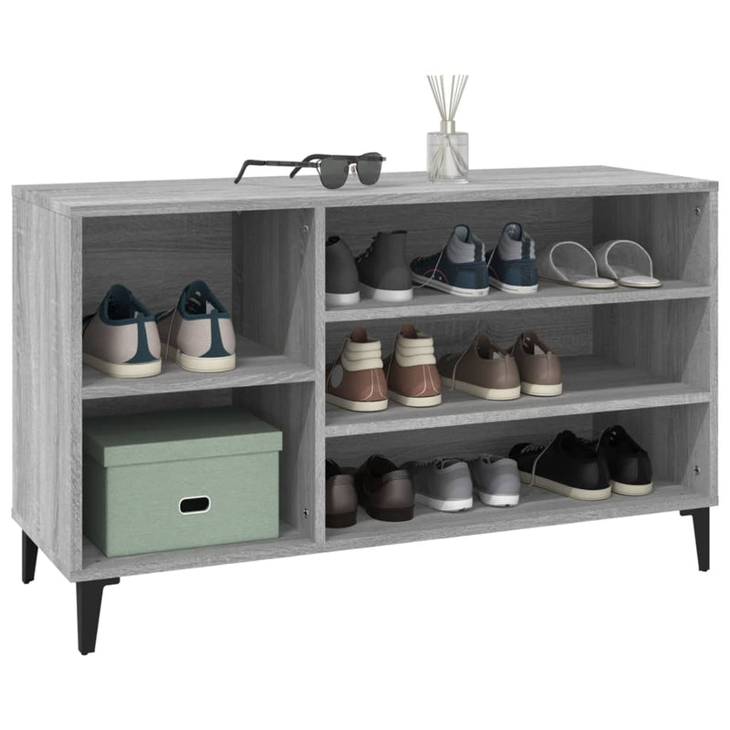 vidaXL szürke sonoma színű szerelt fa cipősszekrény 102x36x60 cm