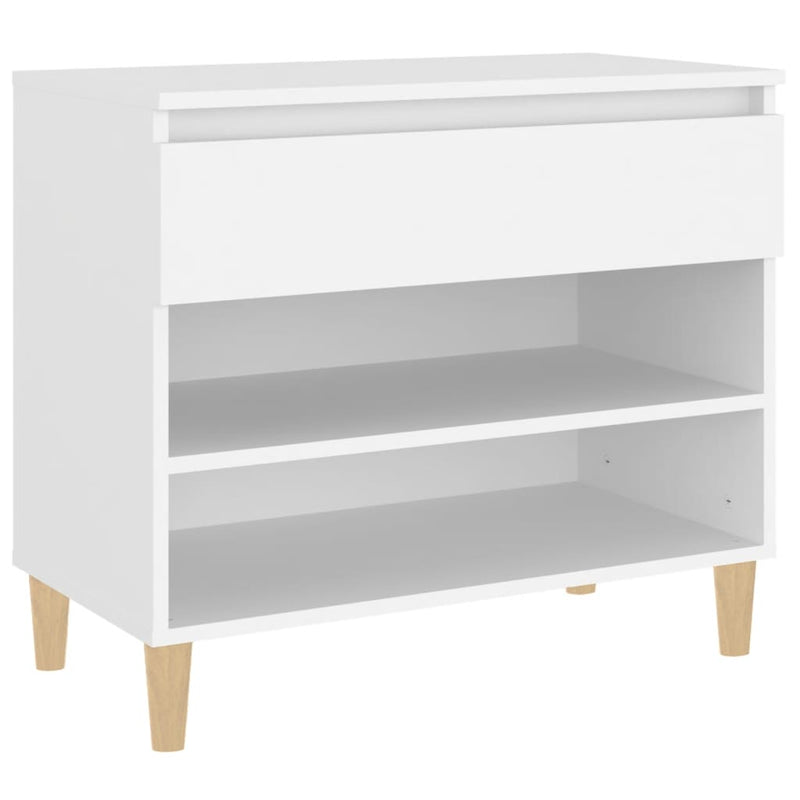 vidaXL fehér szerelt fa cipősszekrény 70x36x60 cm