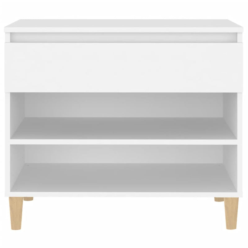 vidaXL fehér szerelt fa cipősszekrény 70x36x60 cm