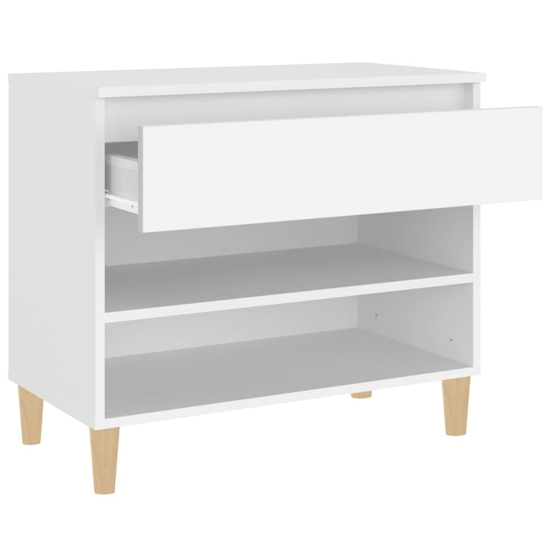 vidaXL fehér szerelt fa cipősszekrény 70x36x60 cm