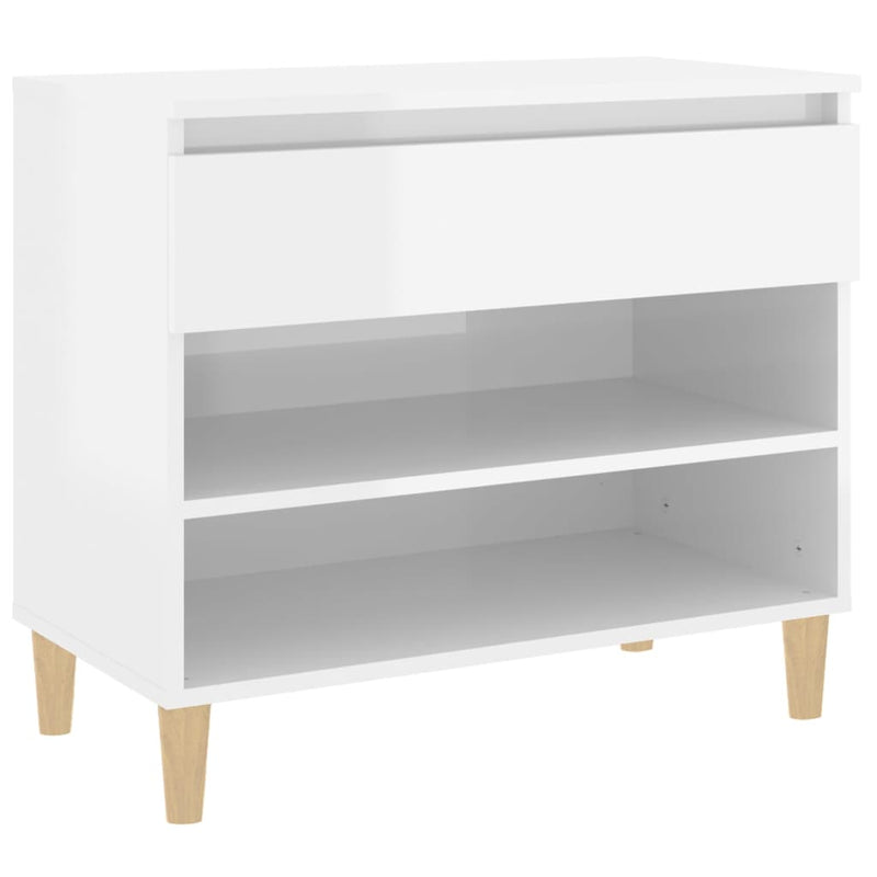 vidaXL magasfényű fehér szerelt fa cipőszekrény 70 x 36 x 60 cm