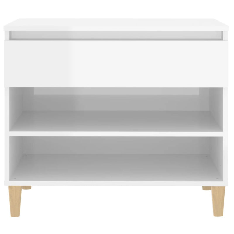 vidaXL magasfényű fehér szerelt fa cipőszekrény 70 x 36 x 60 cm