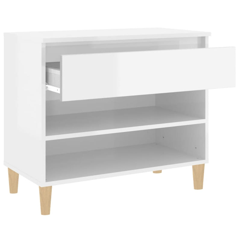 vidaXL magasfényű fehér szerelt fa cipőszekrény 70 x 36 x 60 cm