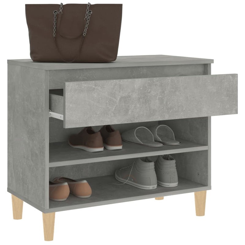 vidaXL betonszürke szerelt fa cipőszekrény 70x36x60 cm