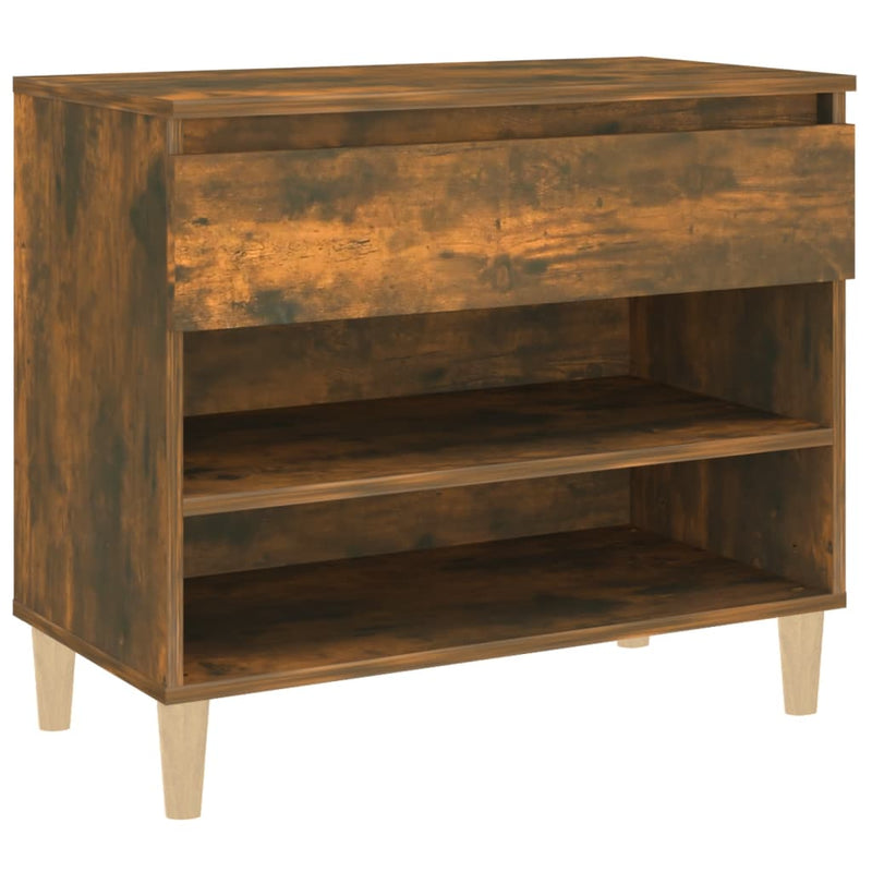 vidaXL füstös tölgy színű szerelt fa cipősszekrény 70 x 36 x 60 cm