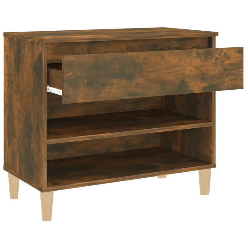 vidaXL füstös tölgy színű szerelt fa cipősszekrény 70 x 36 x 60 cm