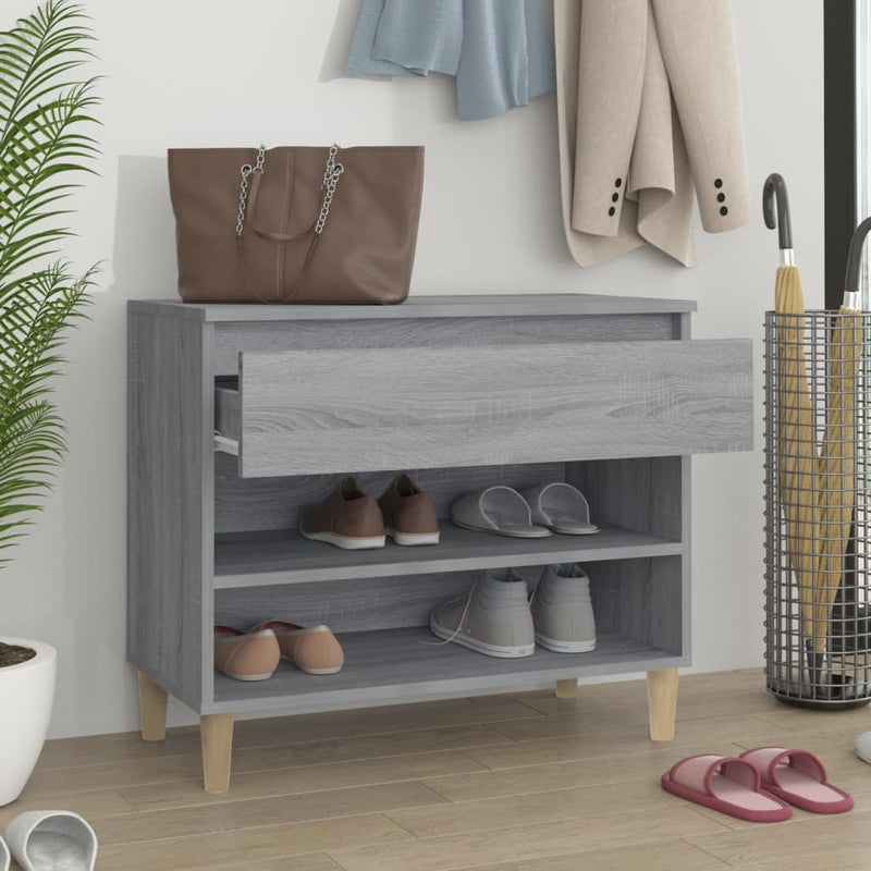 vidaXL szürke sonoma színű szerelt fa cipősszekrény 70x36x60 cm
