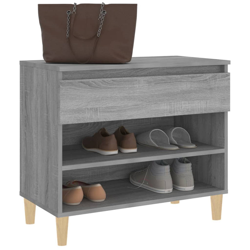 vidaXL szürke sonoma színű szerelt fa cipősszekrény 70x36x60 cm