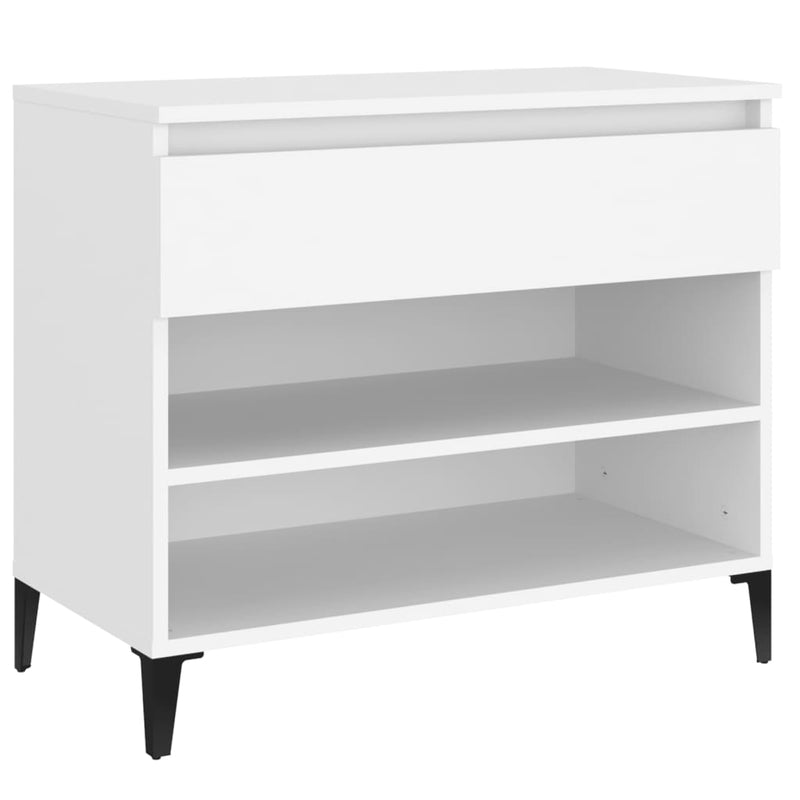 vidaXL fehér szerelt fa cipősszekrény 70x36x60 cm