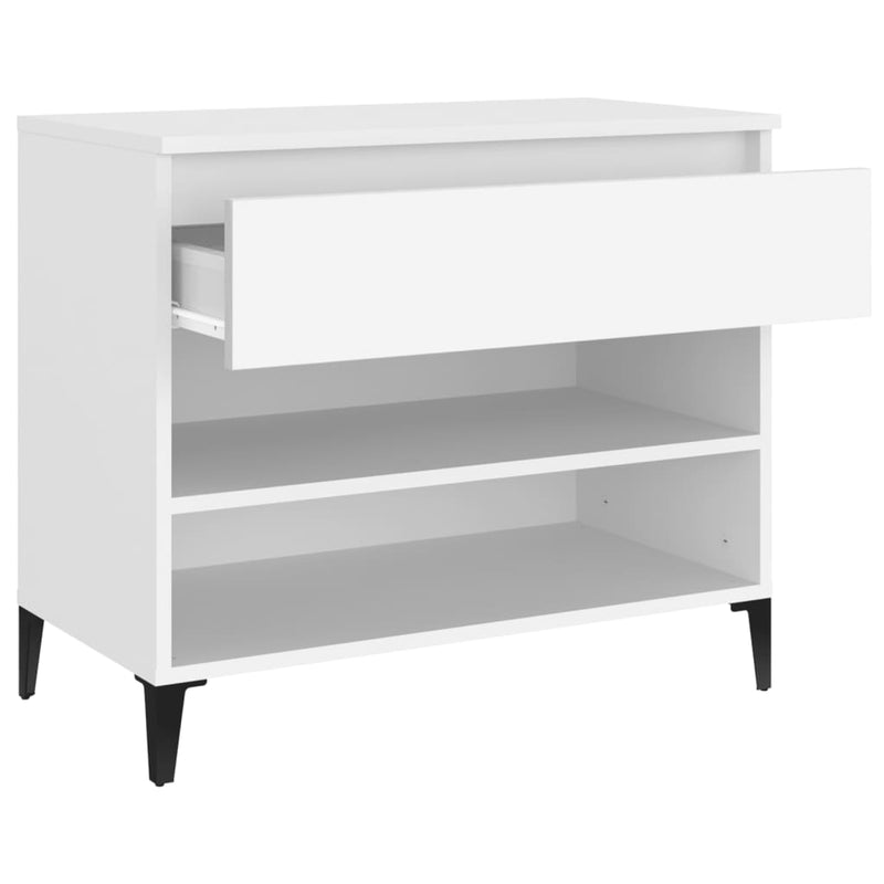 vidaXL fehér szerelt fa cipősszekrény 70x36x60 cm