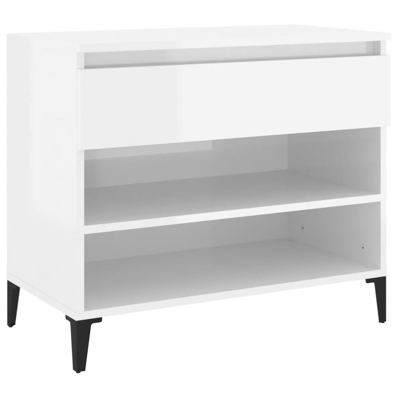 vidaXL magasfényű fehér szerelt fa cipőszekrény 70 x 36 x 60 cm