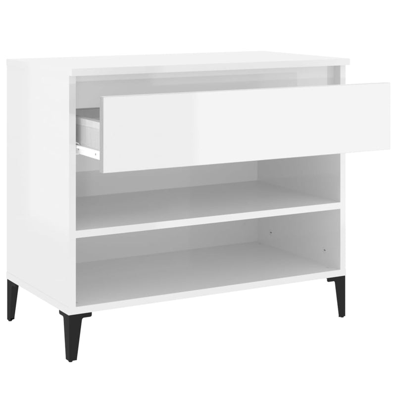 vidaXL magasfényű fehér szerelt fa cipőszekrény 70 x 36 x 60 cm