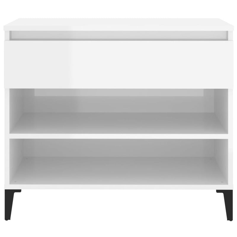 vidaXL magasfényű fehér szerelt fa cipőszekrény 70 x 36 x 60 cm