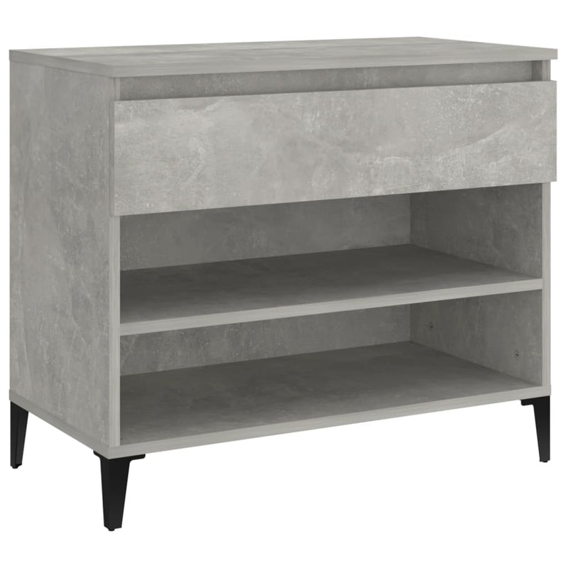 vidaXL betonszürke szerelt fa cipőszekrény 70x36x60 cm