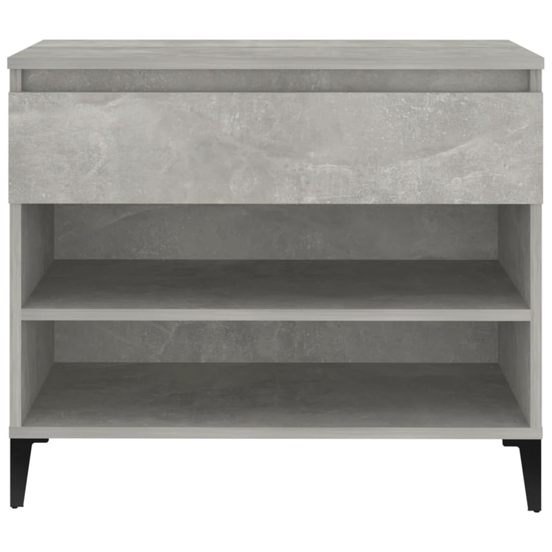 vidaXL betonszürke szerelt fa cipőszekrény 70x36x60 cm
