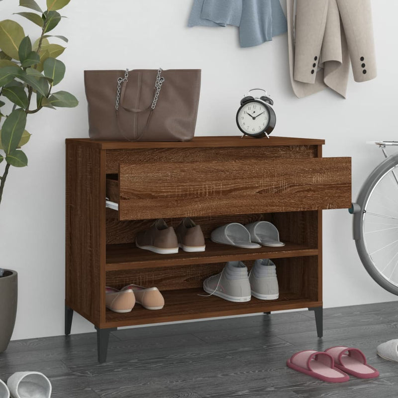 vidaXL füstös tölgy színű szerelt fa cipősszekrény 70 x 36 x 60 cm