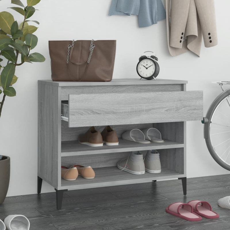 vidaXL szürke sonoma színű szerelt fa cipősszekrény 70x36x60 cm