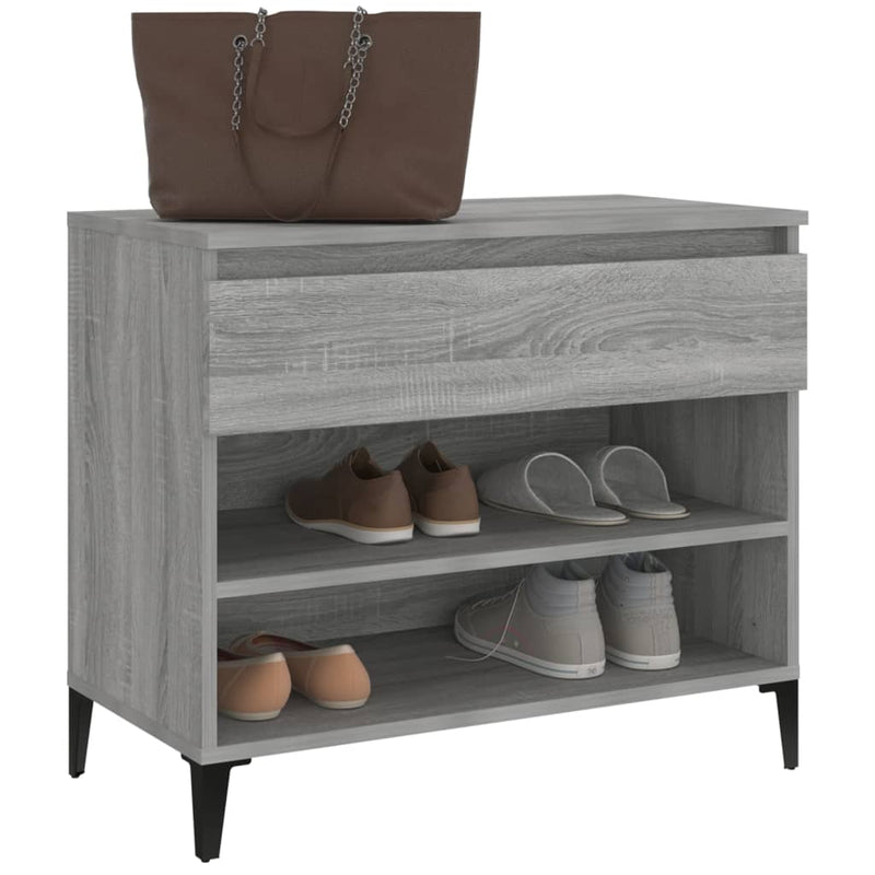 vidaXL szürke sonoma színű szerelt fa cipősszekrény 70x36x60 cm