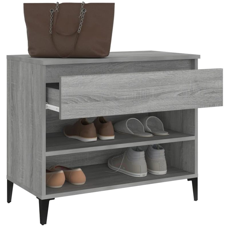 vidaXL szürke sonoma színű szerelt fa cipősszekrény 70x36x60 cm