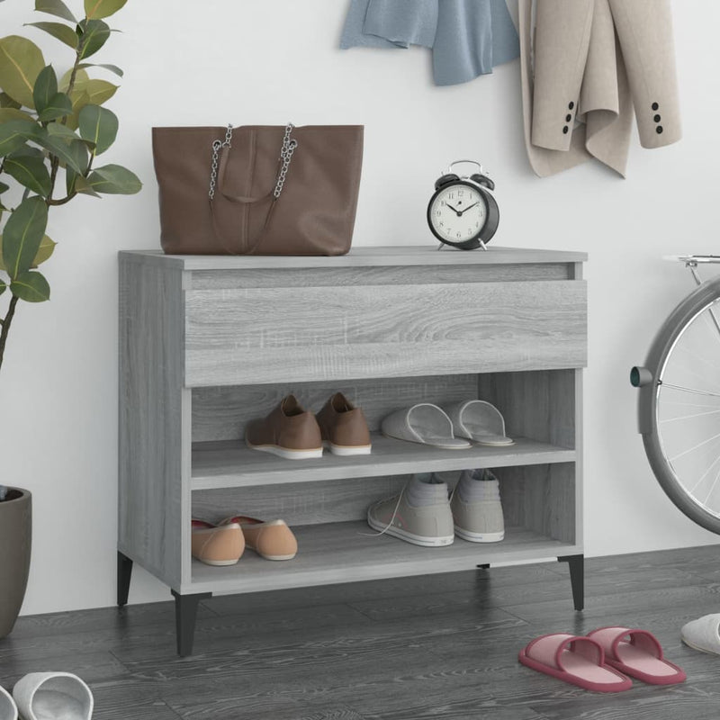 vidaXL szürke sonoma színű szerelt fa cipősszekrény 70x36x60 cm