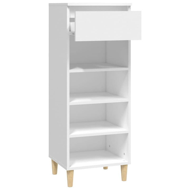 vidaXL fehér szerelt fa cipősszekrény 40x36x105 cm