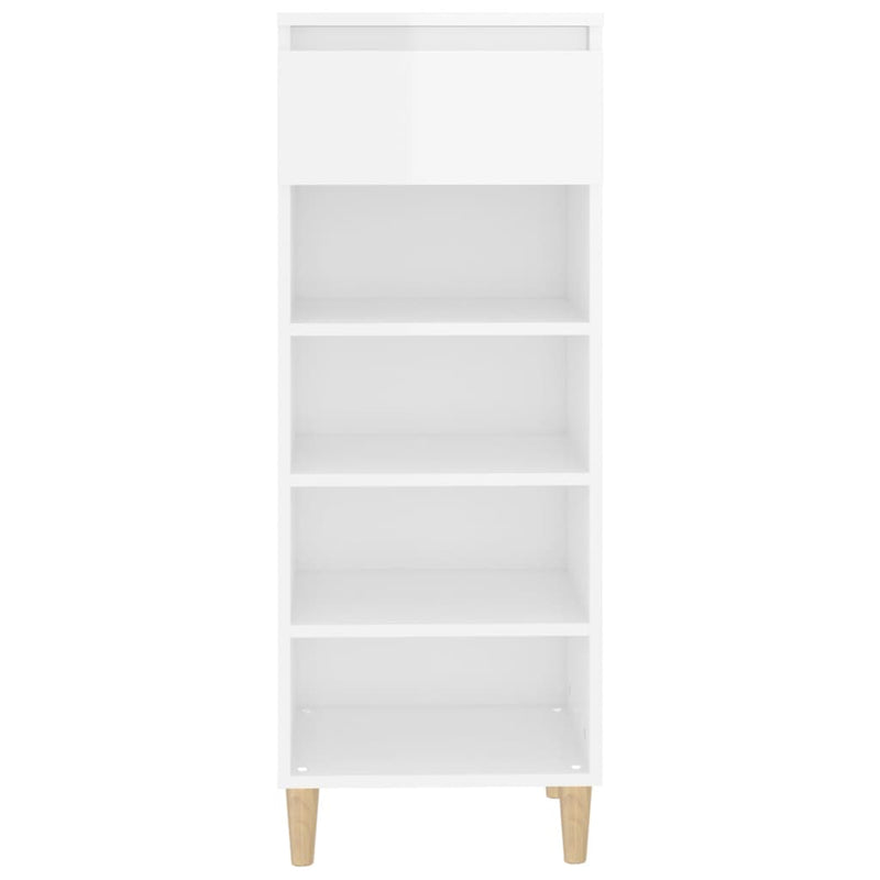 vidaXL magasfényű fehér szerelt fa cipőszekrény 40x36x105 cm