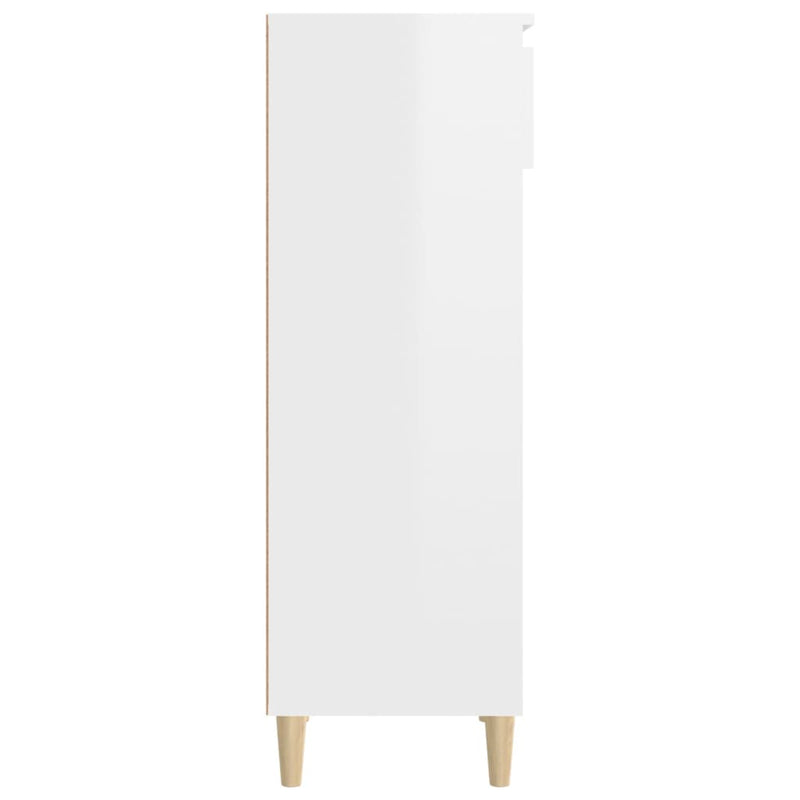 vidaXL magasfényű fehér szerelt fa cipőszekrény 40x36x105 cm
