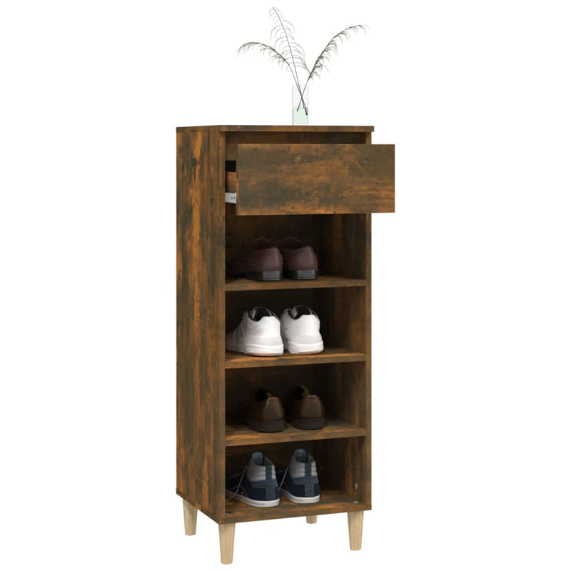 vidaXL füstös tölgy színű szerelt fa cipősszekrény 40x36x105 cm