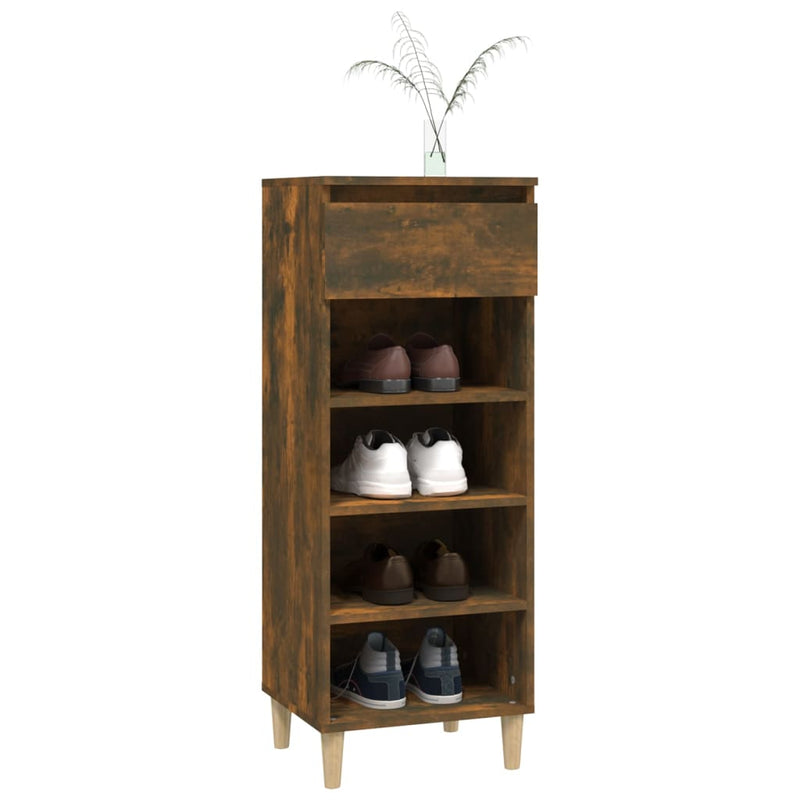 vidaXL füstös tölgy színű szerelt fa cipősszekrény 40x36x105 cm