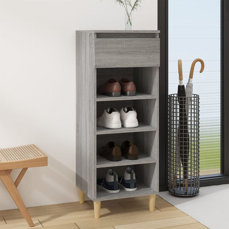 vidaXL szürke sonoma színű szerelt fa cipősszekrény 40x36x105 cm