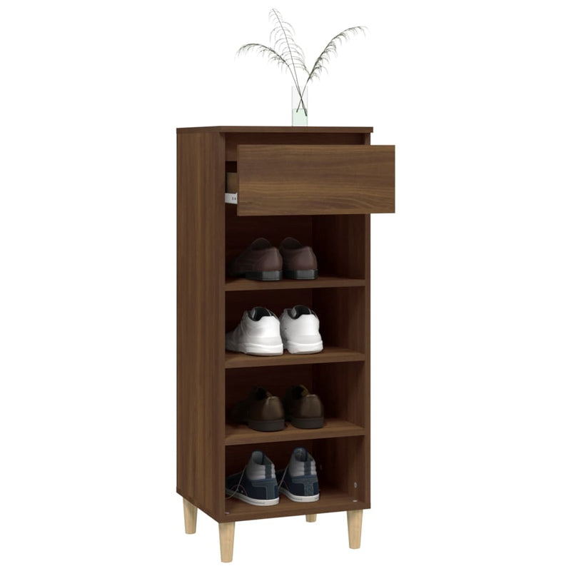 vidaXL barna tölgyszínű szerelt fa cipősszekrény 40x36x105 cm