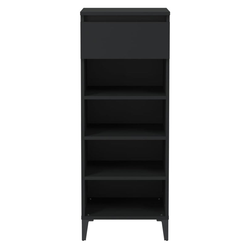 vidaXL fekete szerelt fa cipőtároló szekrény 40x36x105 cm