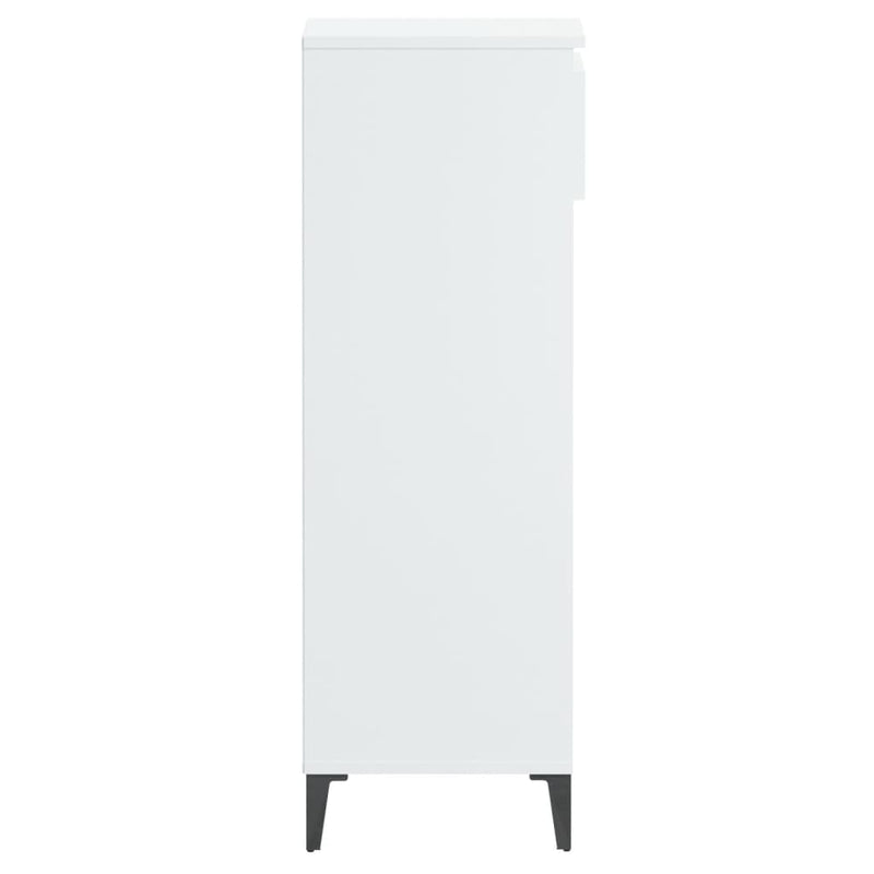 vidaXL magasfényű fehér szerelt fa cipőtartó 40x36x105 cm