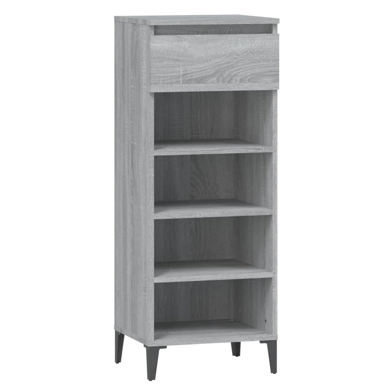 vidaXL szürke sonoma színű szerelt fa cipőtartó 40x36x105 cm