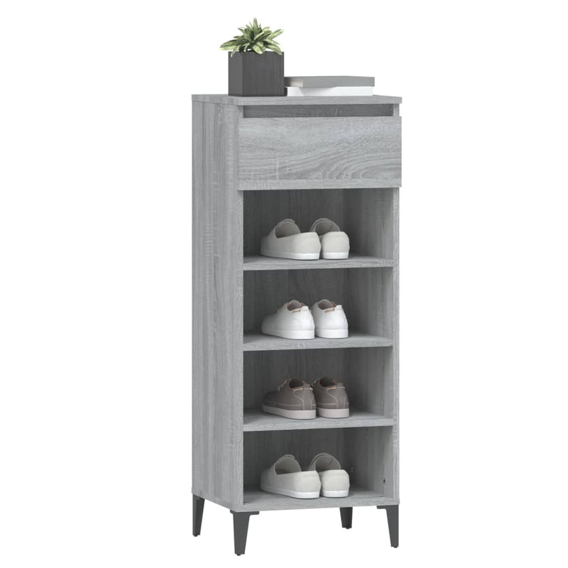 vidaXL szürke sonoma színű szerelt fa cipőtartó 40x36x105 cm