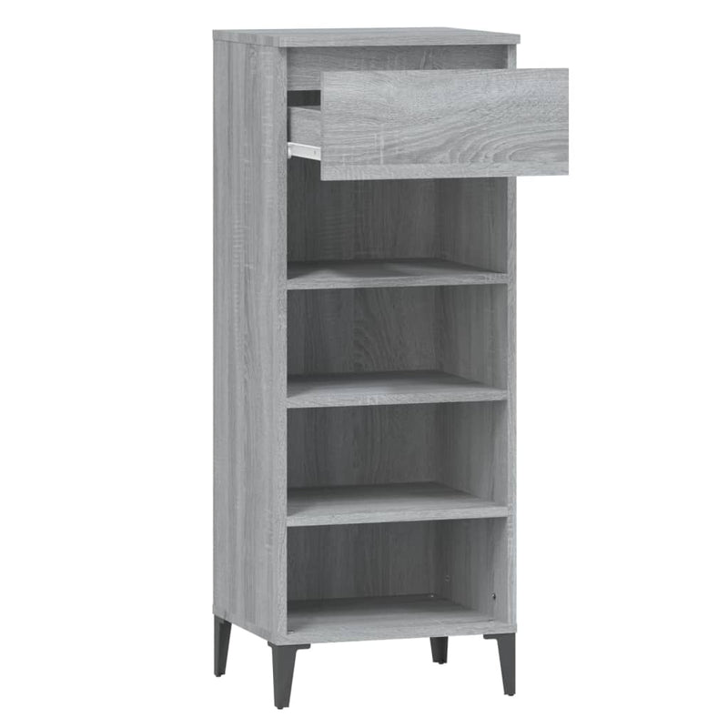 vidaXL szürke sonoma színű szerelt fa cipőtartó 40x36x105 cm