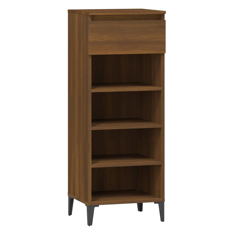 vidaXL barna tölgy színű szerelt fa cipőtartó 40x36x105 cm