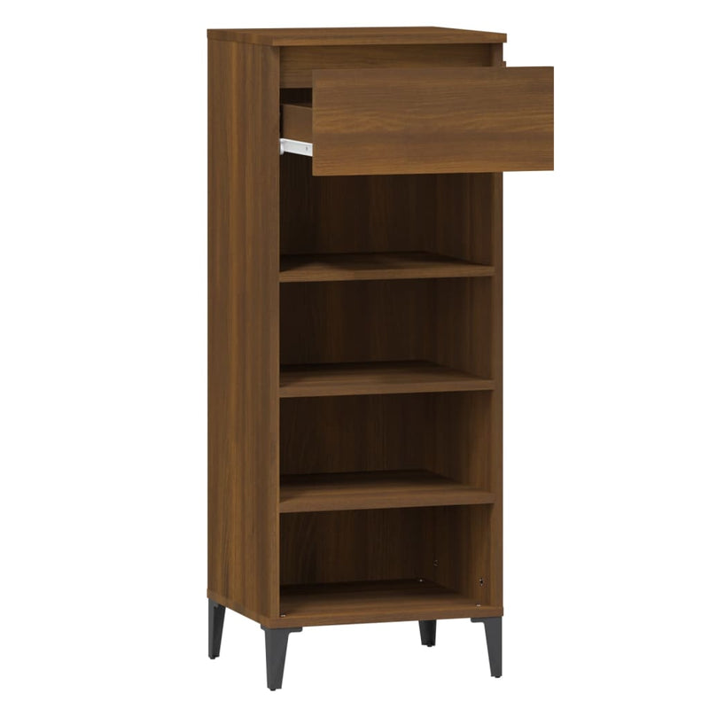 vidaXL barna tölgy színű szerelt fa cipőtartó 40x36x105 cm